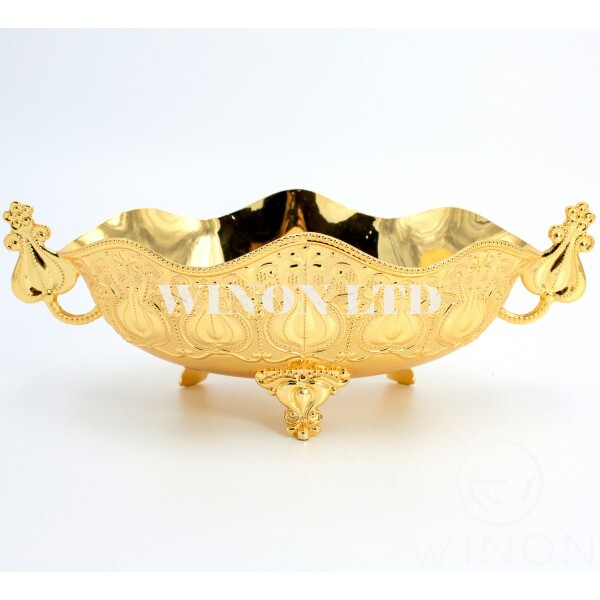 golden plated 10"boat with leg